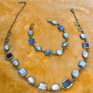Carolina Herrera Mother of Pearl Necklace and Bracelet Set
